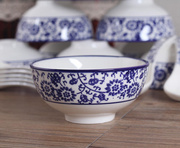 日式釉下彩陶瓷饭碗创意碗盘瓷器盘碗勺新居餐具家用碗碟套装
