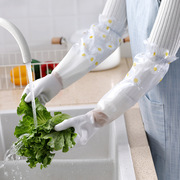 长款家务洗碗手套加绒加长秋冬洗碗洗菜防污防脏家务手套