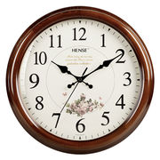 汉时（Hense）钟表14英寸实木挂钟欧式田园风格时尚挂表创意客厅