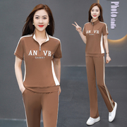 时尚运动套装女2024夏季韩版洋气减龄跑步服休闲显瘦两件套潮