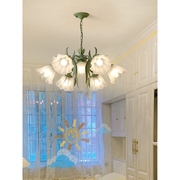法式田园客厅吊灯创意网红铃兰花朵灯美式乡村复古灯具餐厅卧室灯