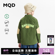 MQD童装儿童工装衬衫春秋款男童户外衬衣微弹力后背图案薄外套