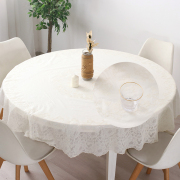 厂圆形餐桌布少女心圆桌面白色蕾丝台布欧式家用圆桌子桌布桌垫促