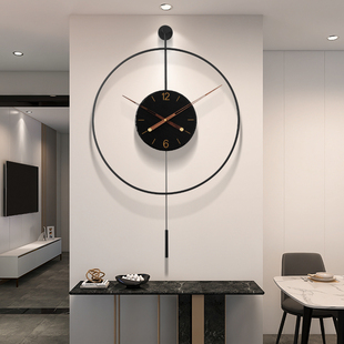 现代简约客厅挂钟极简装饰创意，艺术钟表大气时钟挂墙高端2024
