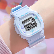手表男童女童日期计时功能，表219系列儿童长方形，电子白色国产腕表