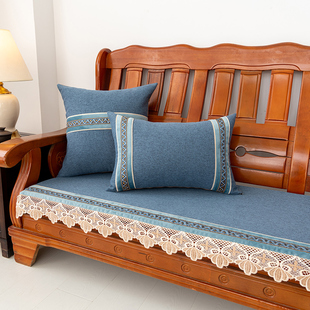 四季通用沙发垫子老式木头，沙发软垫实木三人加厚加硬沙发垫海绵垫