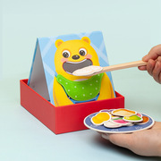 亲子过家家仿真小熊喂食游戏 儿童早教认知图案动手协调益智玩具