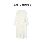 Basic House/百家好秋冬女经典纯色时尚长款毛呢大衣B0473B55002