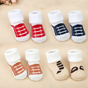 宝宝秋冬袜子0-3岁婴儿毛圈袜，儿童加厚卡通地板，袜保暖韩版ab秋袜