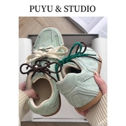 puyu&studio复古运动鞋女2024春季百搭轻便德训鞋平底休闲鞋