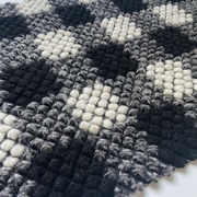 韩国进口黑白格子针织羊毛，面料秋冬波点针织羊毛开衫服装布料