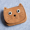 卡通猫咪造型零钱包真皮可爱小巧短款硬币，零钱卡片证件收纳包
