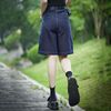 夏季薄款牛仔短裤女2024高腰设计感小众，直筒五分裤女阔腿中裤
