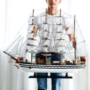 一帆风顺帆船模型摆件成品木制工艺品客厅家居装饰品轻奢大号礼物