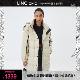 LINC金羽杰羽绒服女2023年冬季反季断码中长款加厚面包服