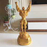 小金铜人物肌肉男女子，比基尼雕塑摆件健美健体比赛纪念品刻字奖杯