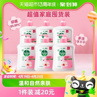 Dettol/滴露洗手液滋润倍护500g*6瓶装补充大桶家用泡沫丰富