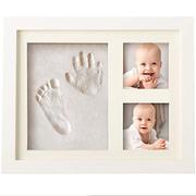 创意宝宝手脚印泥相框婴儿手，足印手膜白色，相框满月纪念品手印油