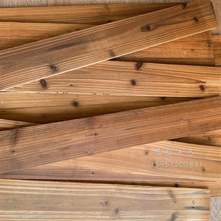 旧木板老木板复古仿古做s旧实木地板原木色松木杉木背景墙装饰
