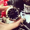 玛莎莉 紫色黑面钢带日历手表女士手表时尚石英玫瑰国产腕表