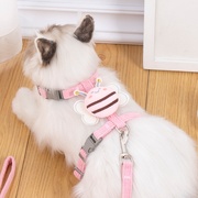猫咪牵引绳外出专用遛猫绳可爱蜜蜂防挣脱工字胸背带狗狗宠物用品