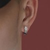 S990纯银字母耳环男潮流个性复古做旧款欧美嘻哈hiphop男女耳扣