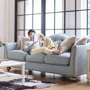 美式布艺沙发客厅组合单人，双人三人棉麻法式复古轻奢高端定制家具