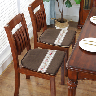 木椅坐垫透气椅垫新中式餐椅垫，家用实木凳子，茶椅垫防滑屁垫通用