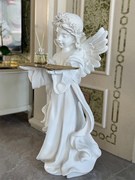 玄关雕塑摆件欧式复古天使落地摆件托盘客厅玄关钥匙创意桌面装饰