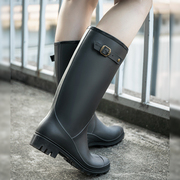英伦长筒雨靴女款时尚外穿胶鞋，防滑防水鞋，成人水靴高筒雨鞋