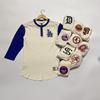 美式棒球联盟全棉纽扣七分袖 2022年大码刺绣休闲运动半袖T恤