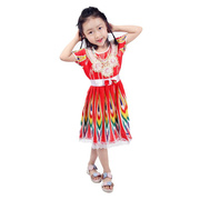 新疆舞女童连衣裙六一儿童节日表演演出服民族风公主裙夏季舞蹈服