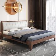 1.51.8实木床现代简约米单人，软包床米主次卧家用中高端双人软靠床