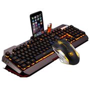 新盟曼巴狂蛇键盘鼠标套装真机械手感吃鸡游戏台式机电脑笔记本US