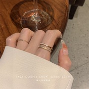 贝母双层素圈戒指女ins小众，设计开口可调节指环轻奢气质食指戒指