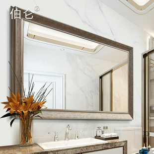 轻奢意式浴室镜壁挂卫生间古典欧式镜厕所洗漱台大镜子酒店装饰镜