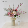 Lancol欧式仿真花套装粉色茉莉百合花艺 家居餐桌装饰花茶几假花