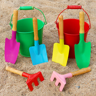儿童玩沙挖沙子铁铲子，铁桶沙滩玩具套装宝宝，赶海玩土挖土园艺工具