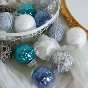 6cm手工球套装圣诞节圣诞树装饰挂球挂件金色球diy材料包套餐配件