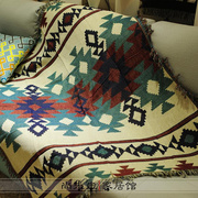 美式乡村纯棉线沙发巾全盖沙发垫多功能装饰毯飘窗垫防尘床盖挂毯