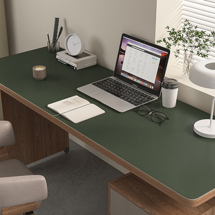 书桌垫子学生写字台绿色鼠标垫超大电脑办公室电竞桌面垫皮革桌布