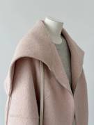 今年流行粉色双面羊绒大衣女冬季小个子短款翻领披肩斗篷毛呢外套