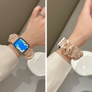 创意发圈适用iwatchs9表带applewatch8苹果手表带s7冰丝雪纺se代iphonewatchs6女款s9高级s8女生iwatchse