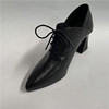 西西家工厂2023真皮欧美时尚女单鞋系带深口尖头显瘦皮鞋