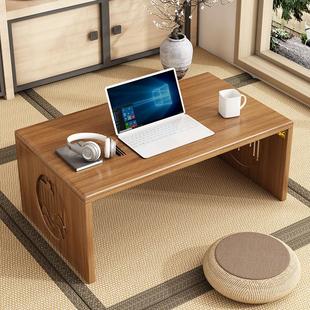 折叠桌炕桌家用茶桌实木榻榻米小茶几飘窗桌床上学习书桌电脑矮桌