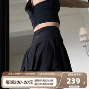 kokoyaya夏季黑色运动半身裙女防走光羽毛球裙带内衬网球服女套装