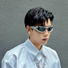 欧美潮男辣妹银色镜面墨镜，夏日凹造型，骑行防紫外线街头炫酷太阳镜