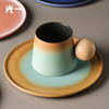 光一陶瓷咖啡杯碟套装高档精致创意下午茶复古马克杯子设计感小众
