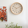 北欧简约木质创意挂钟，客厅静音时尚钟表，家用日式时钟挂墙钟饰