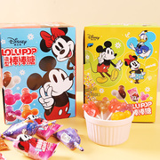 迪士尼米奇头造型棒棒糖白桃草莓葡萄可乐水果味硬糖儿童零食糖果